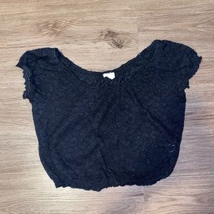 Black crop top/ off the shoulder
